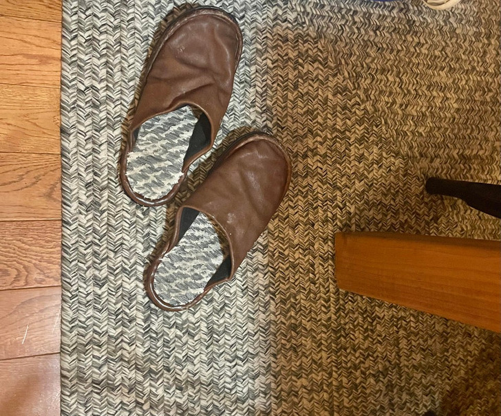 “My slippers matched the Airbnb rug.”