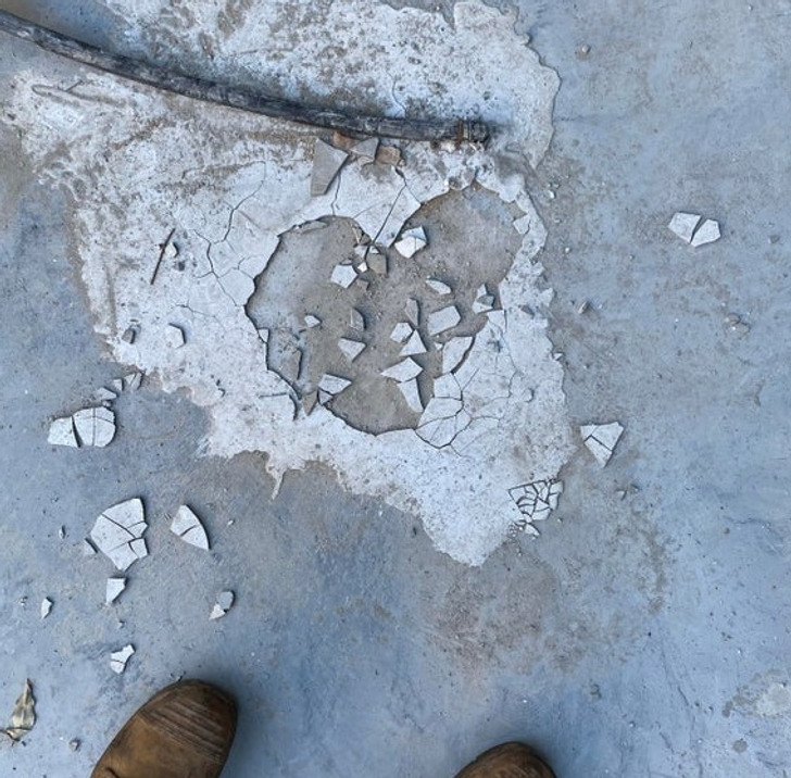 “Smashed some concrete at work and it was shaped like a heart.”