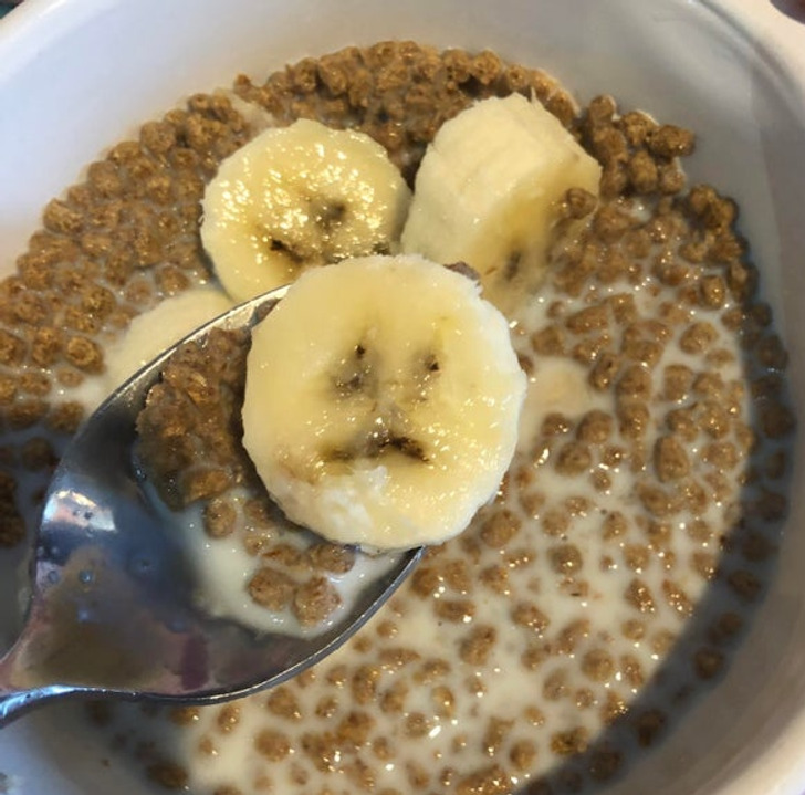 “My banana looks sad that it’s about to be consumed.”