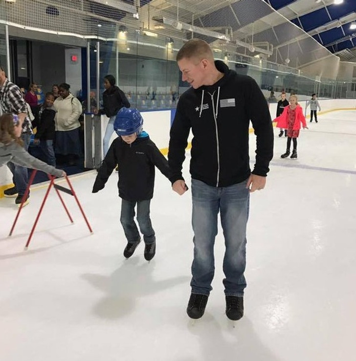 “My levitating kid on the ice rink”