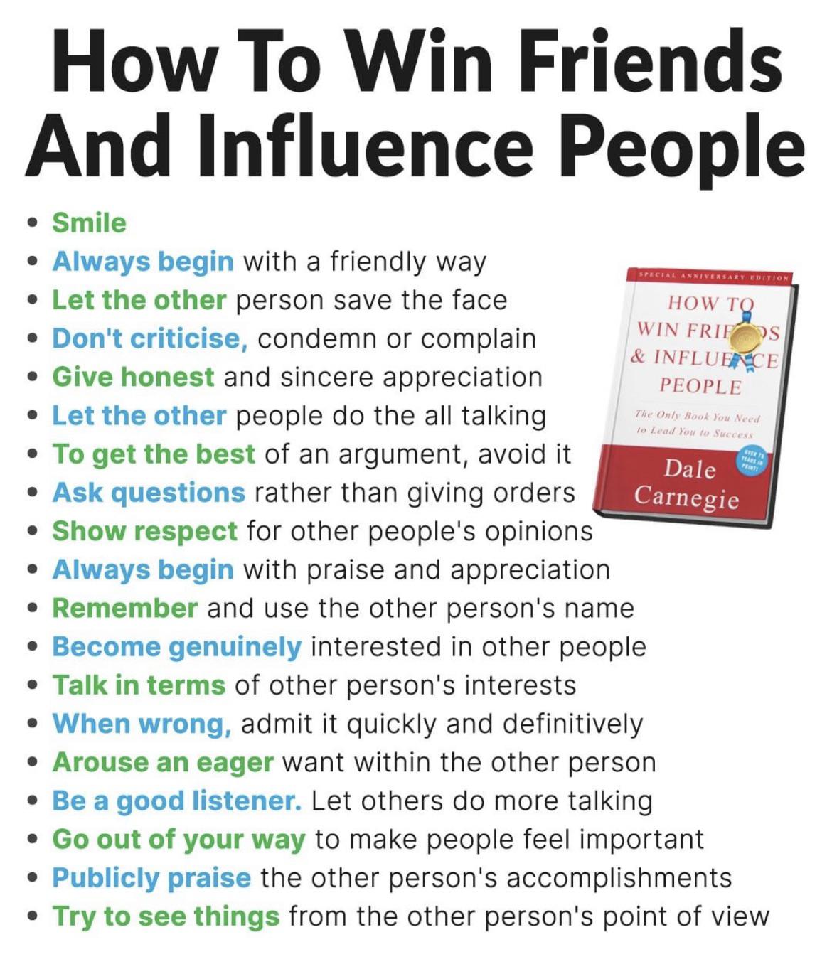 paper - How To Win Friends And Influence People Special Anniversary Edition The Only Book You Need to lead you to Success Gre Dale Carnegie Smile Always begin with a friendly way Let the other person save the face How To Win Fritos Don't criticise, condem