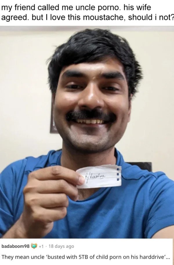 savage roasts - cool - my friend called me uncle porno. his wife agreed. but I love this moustache, should i not? filhouse badaboom 98 1 . 18 days ago They mean uncle 'busted with 5TB of child porn on his harddrive'...