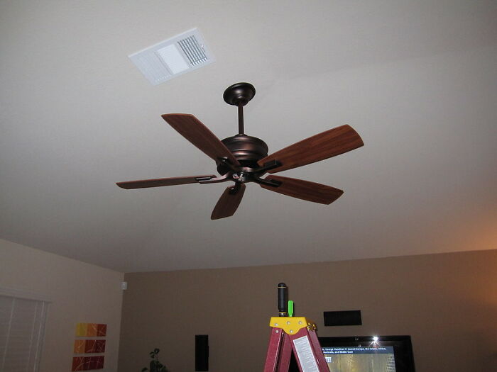 Cover the top of the ceiling fan with glitter