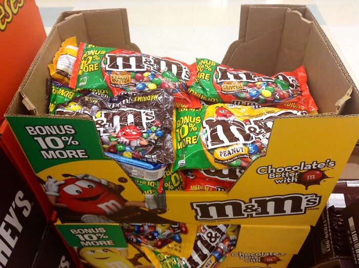 At the office, fill a bowl with trail mix, but remove all M&M's and replace with Skittles.