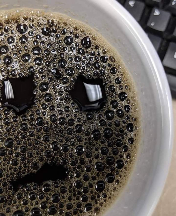 My coffee looks genuinely worried about me.