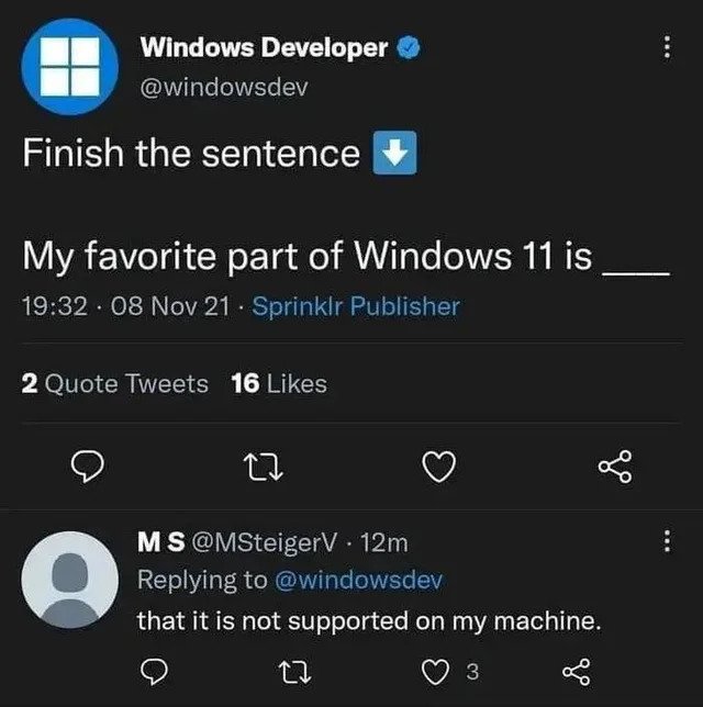 Great Comments - Windows Developer Finish the sentence My favorite part of Windows 11 is 08 Nov 21 .