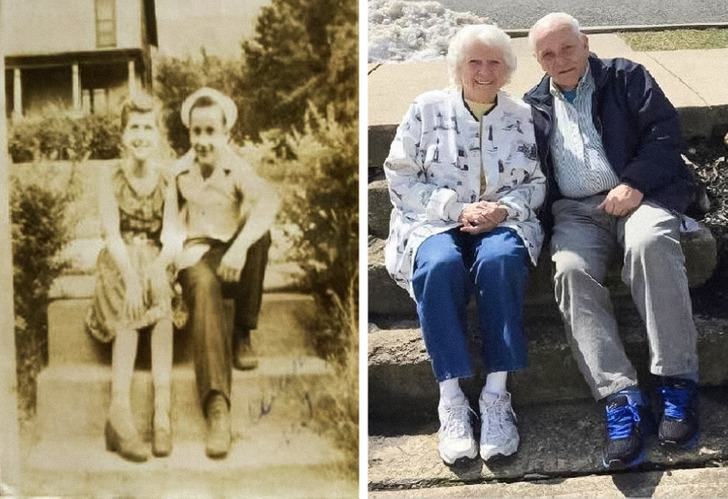 effects of time - then and now -family