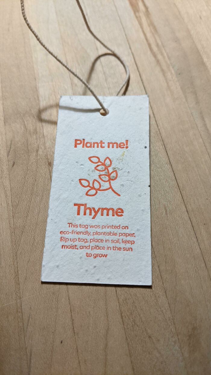 real life easter eggs - paper - Plant me! Thyme This tag was printed on ecofriendly, plantable paper. Rip up tag, place in soil, keep moist, and place in the sun to grow