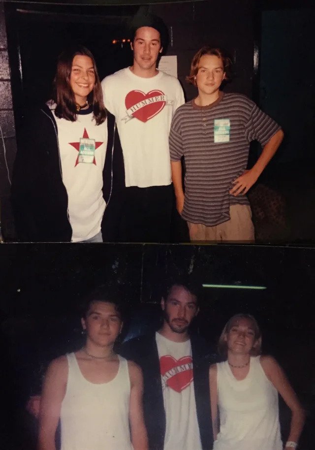 funny oh shit pics - Dude meets Keanu Reeves 3 years apart, but Keanu wears the same shirt…