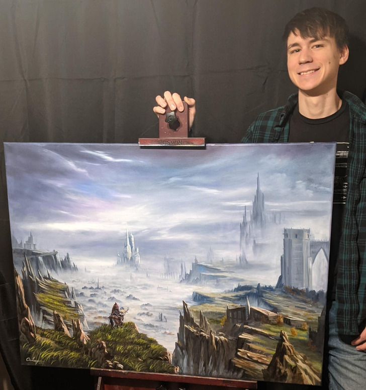 “Just wanted to share my oil painting I did this week! Took me about 20 hours total.”