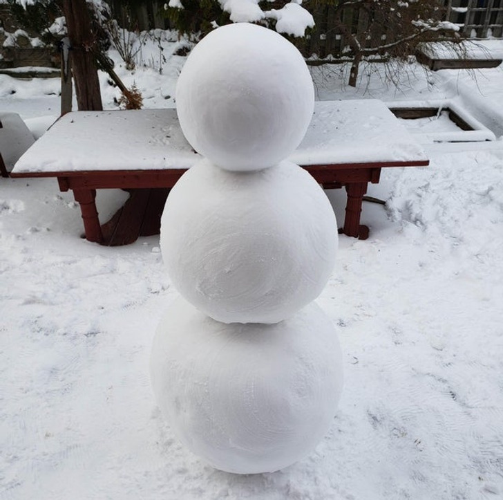 “I made a very round snowman.”