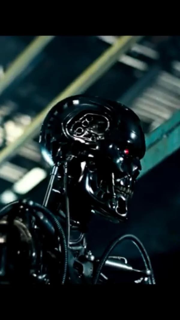 In The Terminator (1984), the T-800 has human teeth, likely since this would be the only part of the endoskeleton visible.