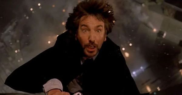 Movie facts  - In Die Hard (1988), Alan Rickman’s Petrified Expression While Falling Was Completely Genuine. The Stunt Team Instructed Him That They Would Drop Him On The Count Of 3 But Instead Dropped Him At 1