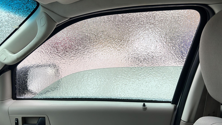 “This sheet of ice that stayed on my car”