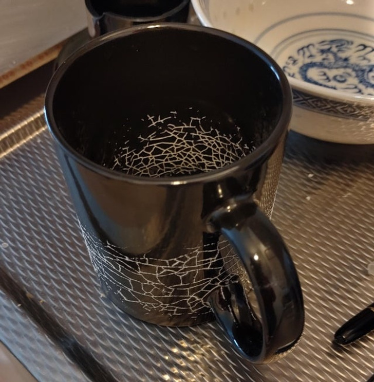 “I accidentally left salt water in an old mug for too long and this is what happened.”