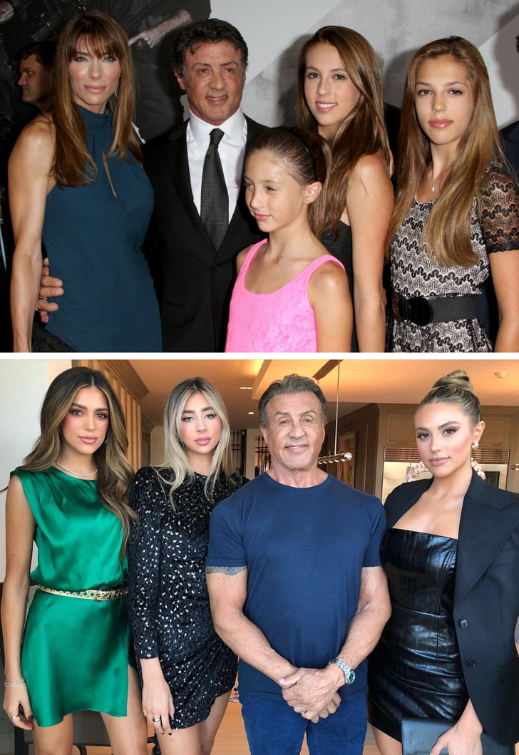 Sylvester Stallone and his daughters