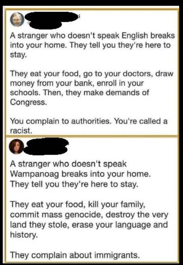 brutal comments - paper - A stranger who doesn't speak English breaks into your home. They tell you they're here to stay. They eat your food, go to your doctors, draw money from your bank, enroll in your schools. Then, they make demands of Congress. You c