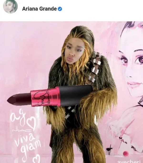 wtf social media posts by companies and celebs - chewbacca star wars png