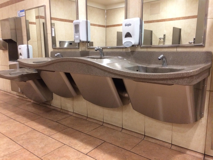 cool design wins - As a tall person, I greatly appreciate this sink design