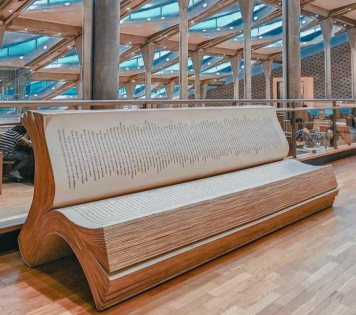 cool design wins - This amazing bench in Alexandria’s library, Egypt