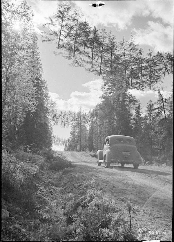 wtf pics - camouflaged road in finland ww2