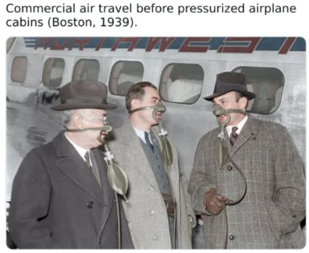 WTF History - gentleman - Commercial air travel before pressurized airplane cabins Boston, 1939.
