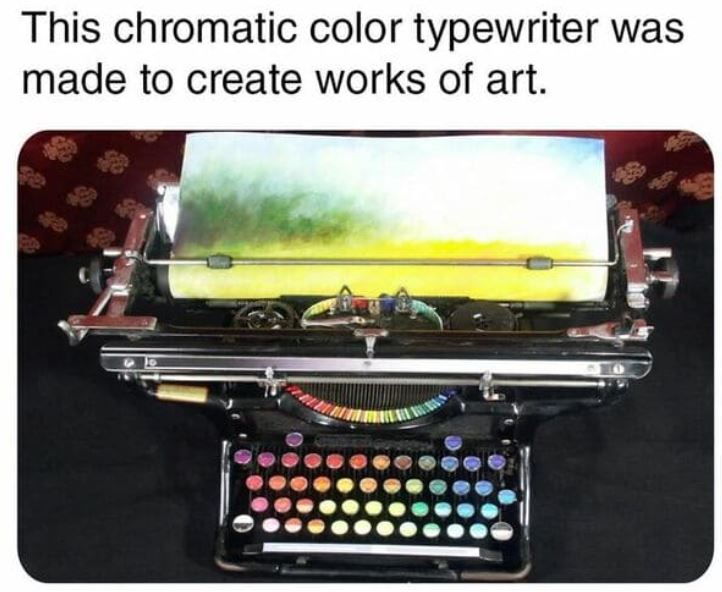 cool things - chromatic typewriter - This chromatic color typewriter was made to create works of art. Nas