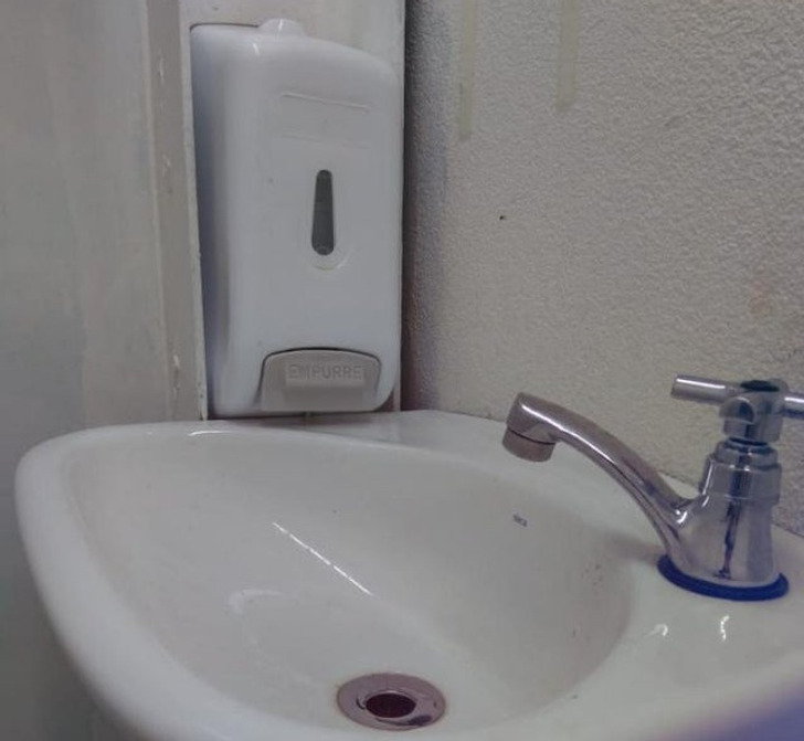 “My sibling found this at work, and it is near impossible to get the soap on your hand.”