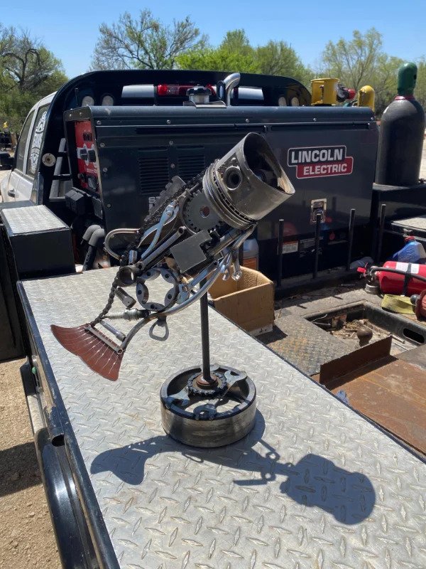 “Mechanical themed trophy I made for a fishing tournament our company put on.”