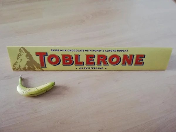 “This big Toblerone I bought.”