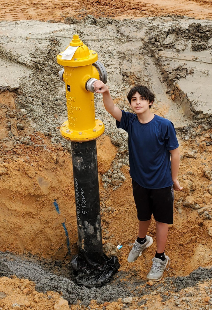 “This is actually how deep a water hydrant goes.”