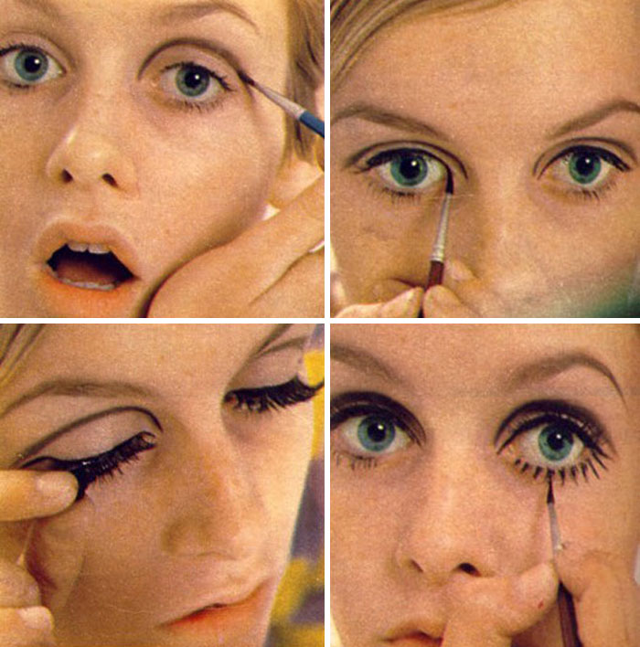 rare photos from history - twiggy makeup -