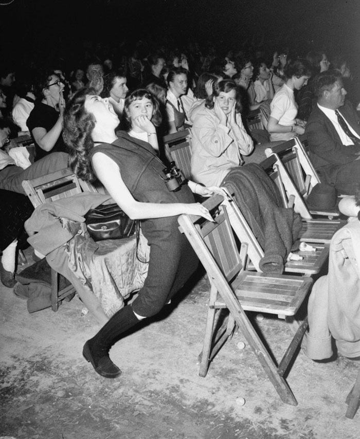 rare photos from history - girl at elvis concert