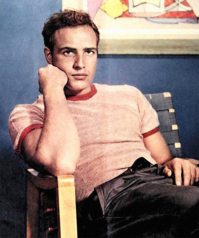 cool facts - Marlon Brando popularized wearing a T-shirt casually.