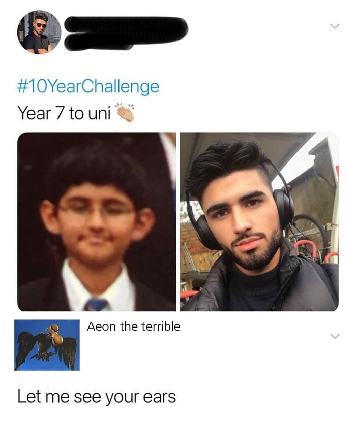 funny comments - xavier memes - YearChallenge Year 7 to uni Aeon the terrible Let me see your ears