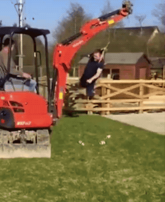 Rednecks winning - funny excavator gif