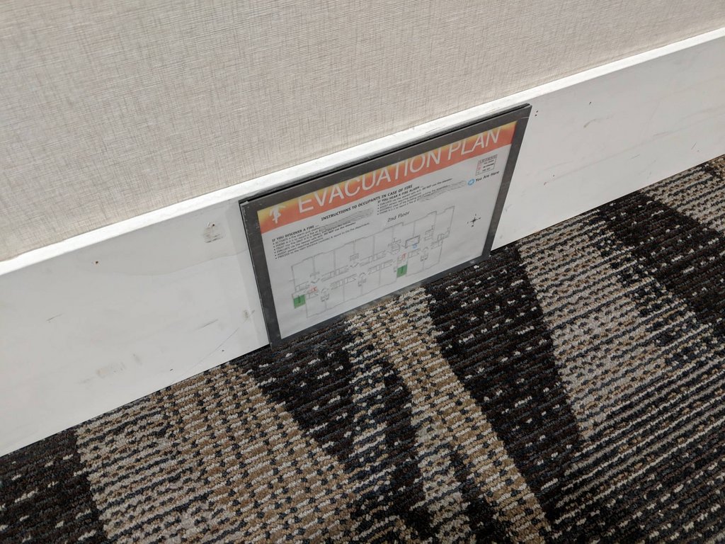 Hotel has the fire evacuation plans at ground level so you can see them if smoke has filled the hallways