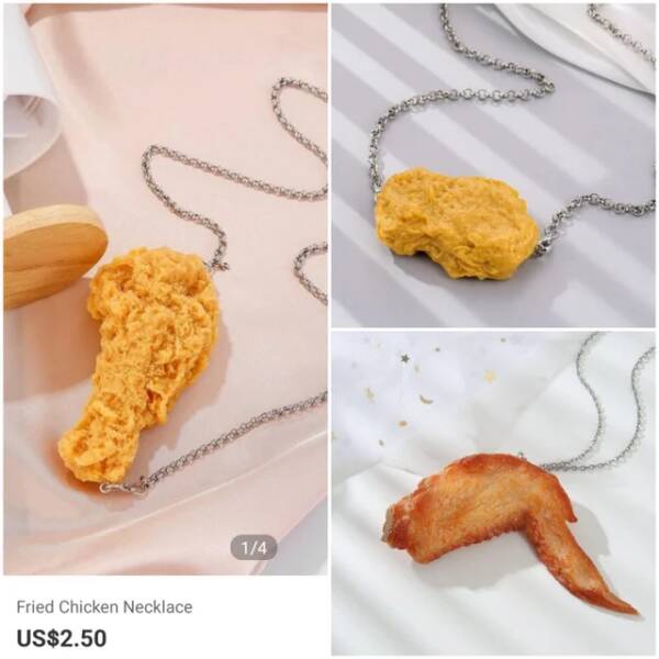 wtf things that actually exist -  shein chicken necklace - 14 Fried Chicken Necklace Us$2.50