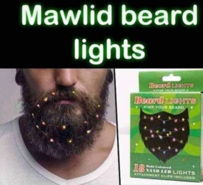 wtf things that actually exist -  beard - Mawlid beard lights Tim Lars Bexced Lights Pimp Your Beard 18 Ano Led Lights Attachment Clips Included