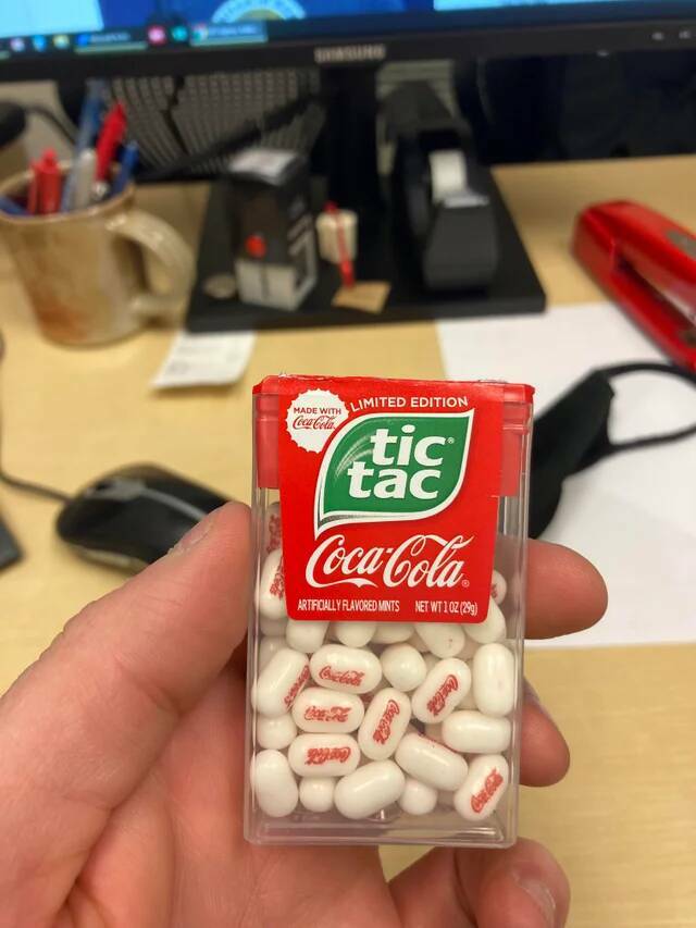wtf things that actually exist -  Limited Edition cascola Made With tic tc CocaCola Artfcally Flavored Mints Net Wt 102 289 Borlek Bares