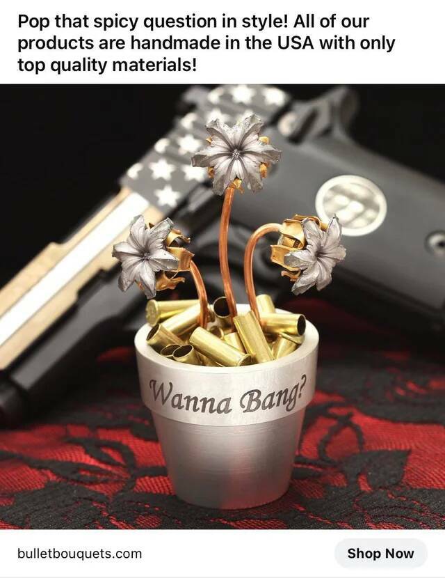 wtf things that actually exist -  metal - Pop that spicy question in style! All of our products are handmade in the Usa with only top quality materials! Wanna Bang? bulletbouquets.com Shop Now