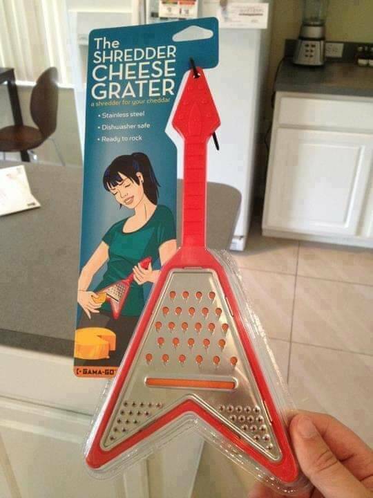 wtf things that actually exist -  guitar cheese grater - The Shredder Cheese Grater astwedder for your cheddar Stainless steel Dishwasher sale Ready to rock GamaGo