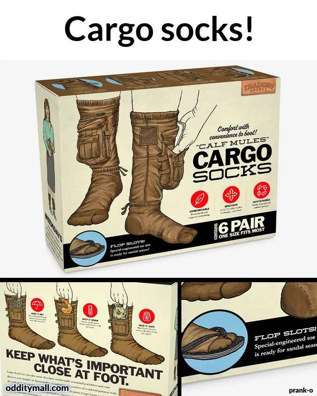 wtf things that actually exist -  cargo socks stay on during sex - Cargo socks! Traders Secre Confort with convenience to boot! "Calf Mules Cargo Socks 0 be 0 Wastane Spils Comfortable 6 Pair One Size Fits Most Flop Slots Special engineered we sior la rea