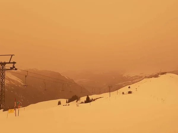 Sahara Dust over Switzerland’s Ski-Regions