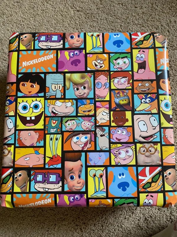 “The last of the early 00’s Nickelodeon wrapping paper.”