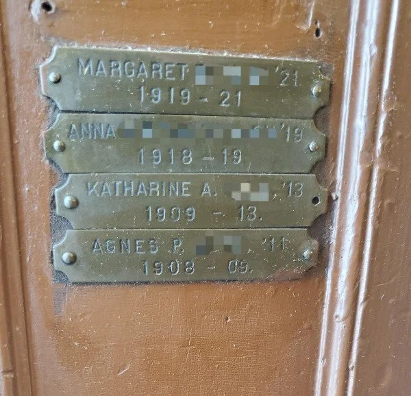 “My dorm room has the names of prior residents from over a century ago.”