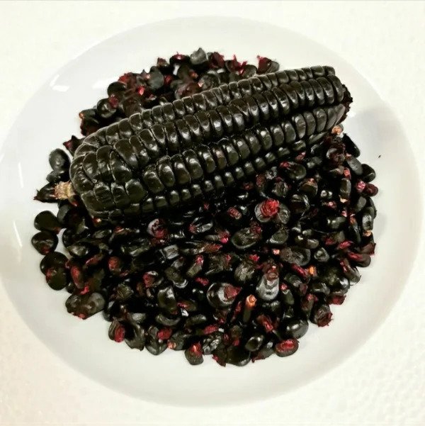 “Black corn from Peru.”