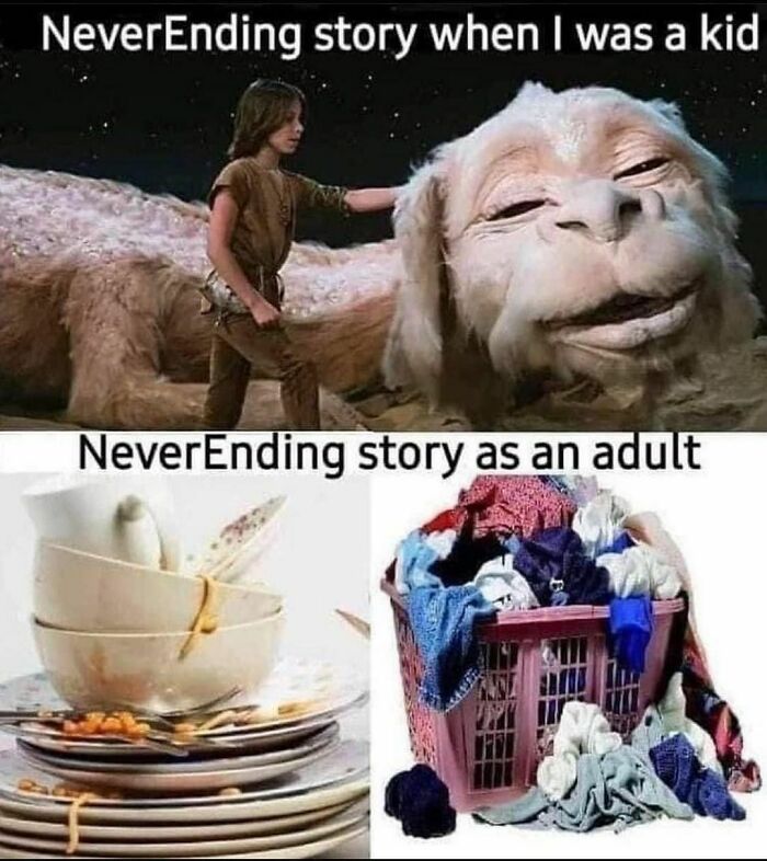 memes for people over 30 - relatable memes - never ending story meme - NeverEnding story when I was a kid Never Ending story as an adult