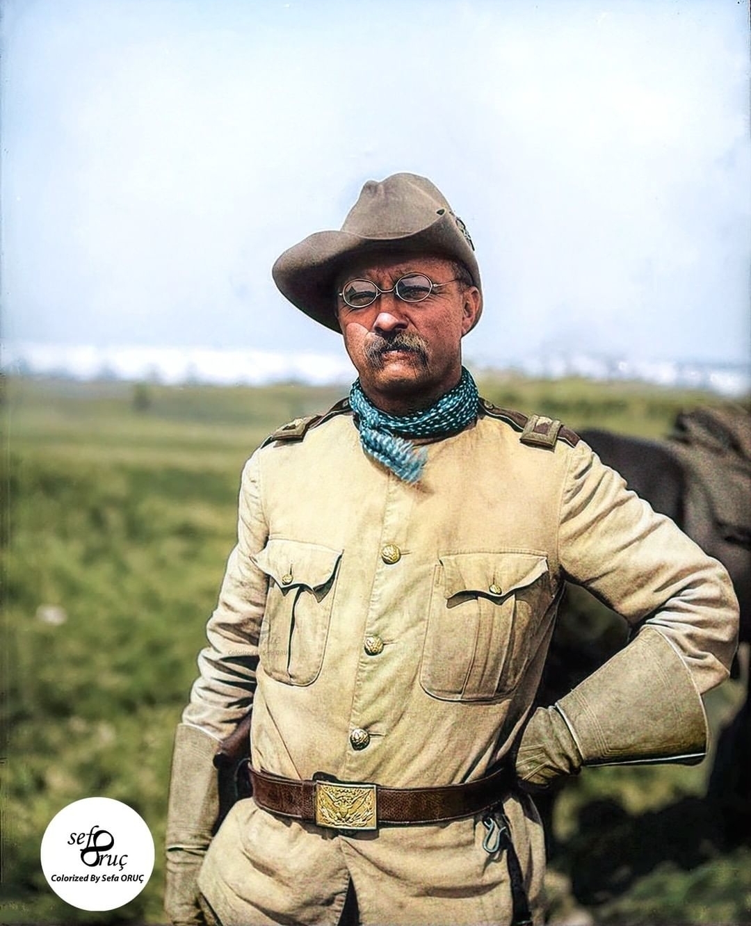 Historic Photos Color - teddy roosevelt rough riders -