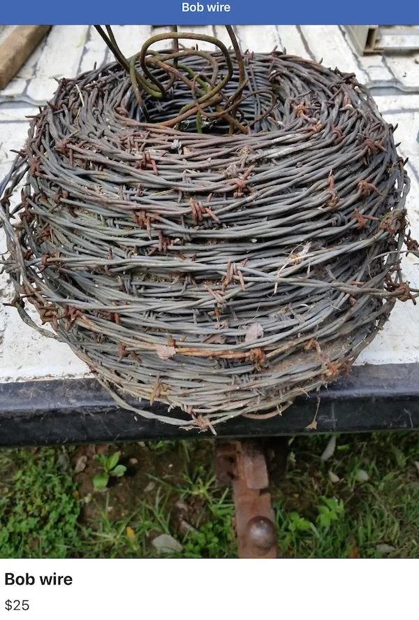 wtf things for sale - basket - Bob wire $25 Bob wire